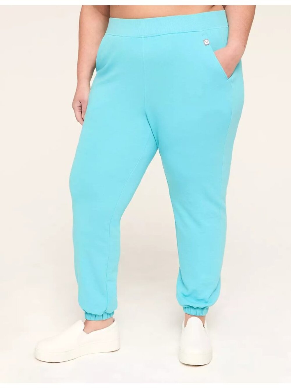 Livi By Lane Bryant Jogger Sweatpants Size 18/20 Pull On French Terry Maui Blue